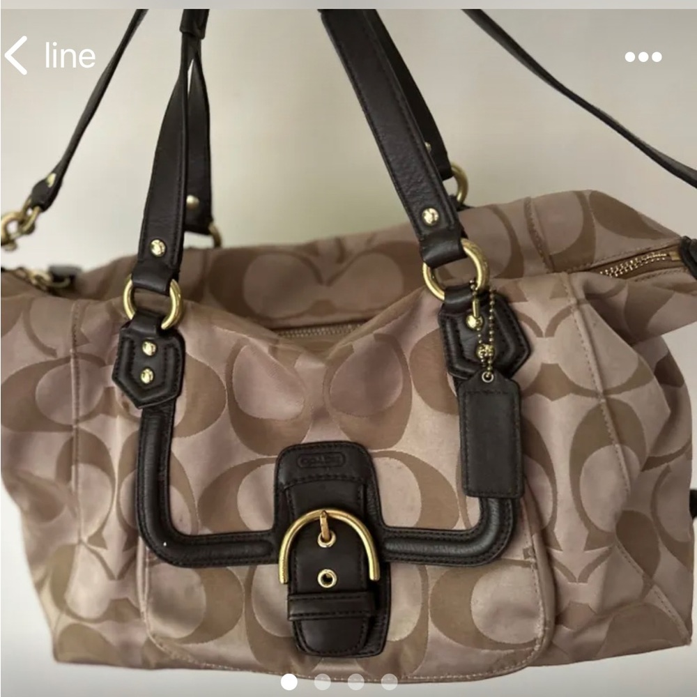 Authentic Beautiful !Coach handbag with leather trim.